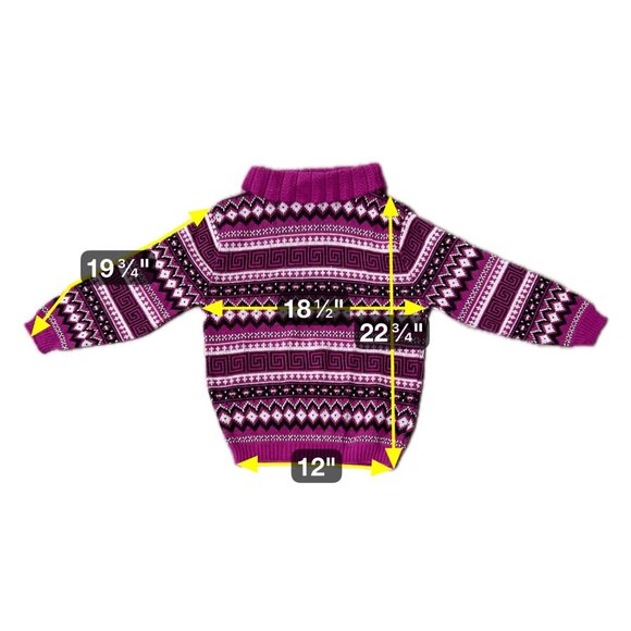 Vintage Sweater Pull Over 1960s Rovi Sportswear USA Purple Greek Key Acrylic - Picture 6 of 6